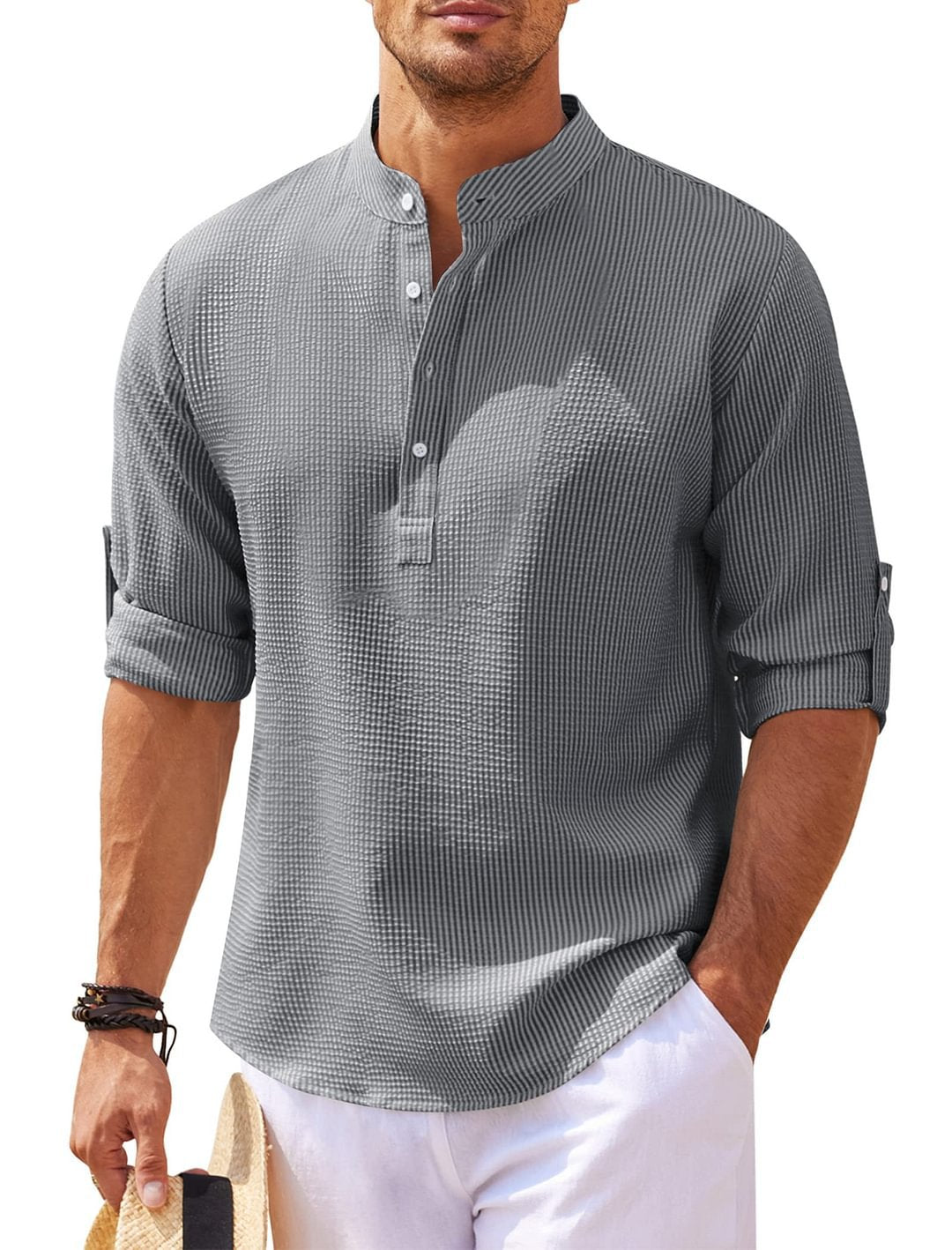 Cormac - Men's Relaxed Fit Long Sleeve Linen Shirt