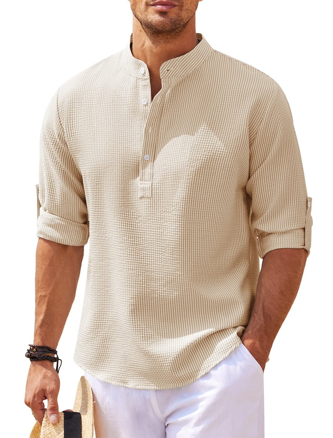 Cormac - Men's Relaxed Fit Long Sleeve Linen Shirt