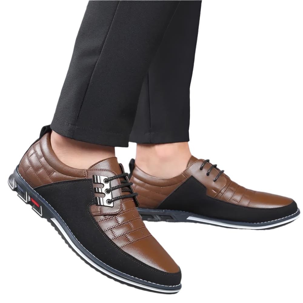 Malvin - Trendy Faux Leather Lace-Up Sneakers