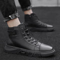 Hector - Sturdy Black Leather Sneakers for Men